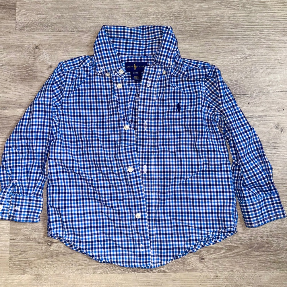 Ralph Lauren Blue Button Down Shirt Classic Check